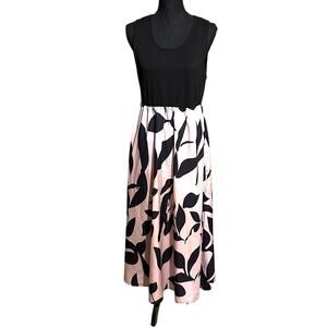 Emery Rose Black and Peach Tank Midi Dress Women's Large